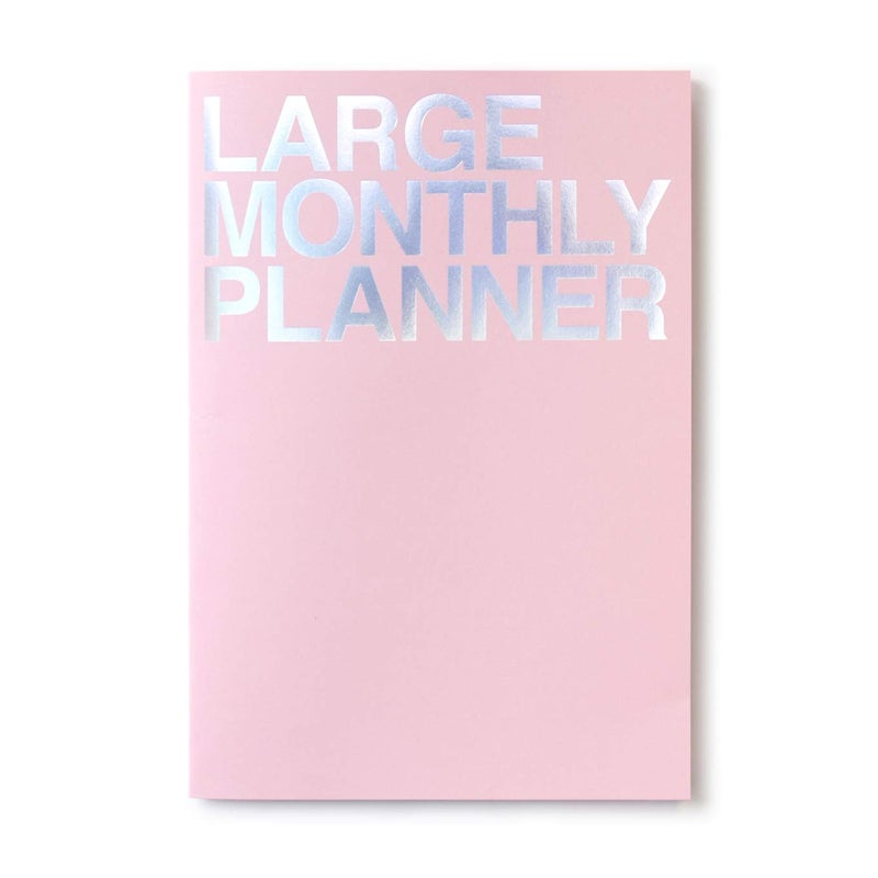 JSTORY Large Monthly Planner Lays Flat Undated Year Round Flexible Cover Goal/Time Organizer Thick Paper Eco Friendly Customizable Stitch Bound A4 16 Months 18 Sheets Pink - Image 1